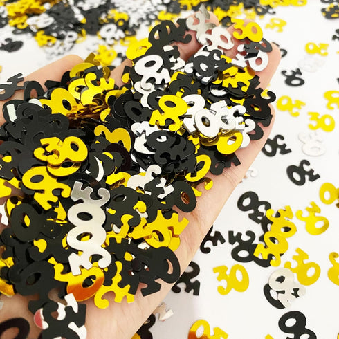 30 Confetti Birthday Party Confetti Number 30 Sequins 30th Anniversary Party Glitter Metallic Foil Table Scatter for Party Table Decoration Suppli...