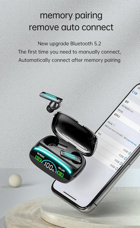 True Wireless Earbuds, 2024 Bluetooth Headphones 5.3 Earbuds, Waterproof Touch Control Ear Buds in-Ear Built-in Mic, with LED Power Display, IP7 W...