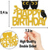 Owl Cake Topper Happy Birthday Sign Cake Decorations for Owl Themed Kids Boy Girl Birthday Baby Shower 1st Bday Party Supplies Gold GoldSparkle Dé...