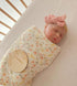Little Jump Baby Muslin Swaddle Blankets for Girls, Newborn Swaddle Set with Matching Headband Bow, 47 x 47 inches Floral Print Hospital Home-Comi...