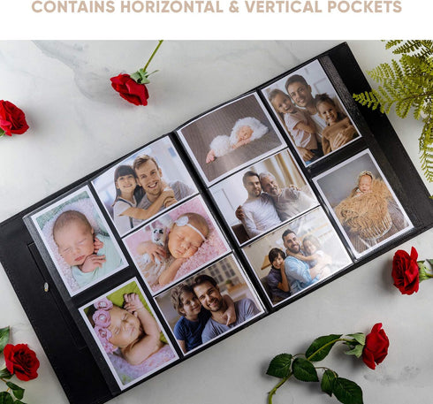 BLYNG Photo Album 4x6 - Picture Album 500 Slots of Horizontal and Vertical Photo Slots, Album Cover is Designed with Faux Leather, Great for Weddi...