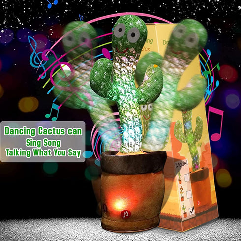 Emoin Dancing Cactus Baby Toys, Talking Cactus Toys Repeats What You Say Baby Boy Toys, Dancing Cactus Mimicking Toy with LED English Sing Talking...