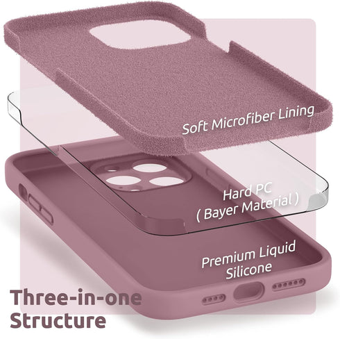 SURPHY Designed for iPhone 12 Pro Max Case with Camera Protection, Liquid Silicone Phone Case with Microfiber Lining, Lilac Purple...