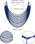Flyonce Multi Layered Choker Collar Necklace, Glitter Blue Rhinestone Crystal Tassel Multi-Strand Fringe Chains Bib Statement Necklace Prom Jewelr...