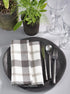 SARO LIFESTYLE Yuri Collection Plaid Design Cotton Napkin (Set of 4), 20", Grey...
