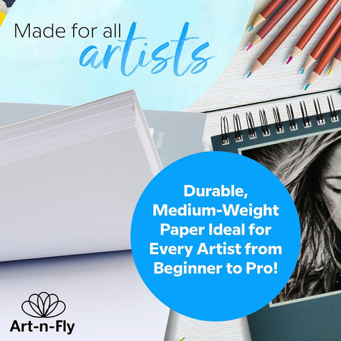 Artists Sketchbook for Drawing 9x12" with Spiral Bound - Smooth Sketch Book for Drawing & Sketching 100 Sheets 70lb - Sketch Pad for Pencil, Pen, ...