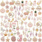 40pcs(20PAIRS) Assorted Gold Plated Enamel Animals Fruit Moon Star Dainty Dangle Flowers Pendants Charms for Jewelry Making Necklace Bracelet, Pin...
