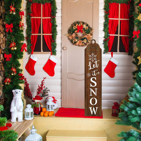 21Pcs Large Christmas Stencils, Reusable Merry Christmas Stencils for Painting, Including Candy Cane/Christmas Tree/Gingerbread/North Pole/Let it ...