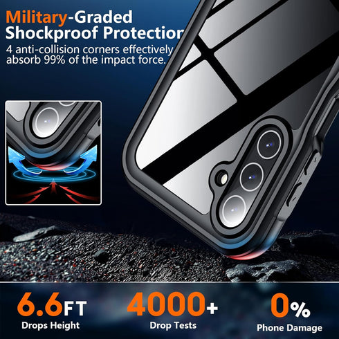 SPIDERCASE for Samsung Galaxy A15 5G Case Waterproof, Full Heavy Duty Protection, Built-in Screen & Camera Protector, Military Shockproof, Dustpro...