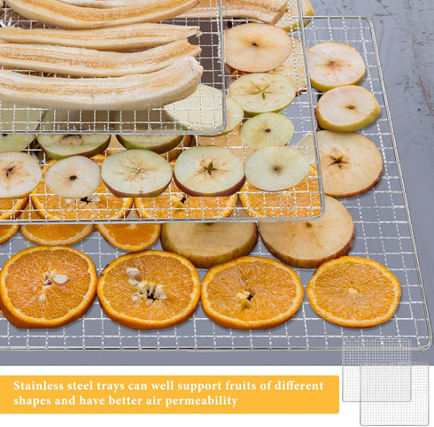 13 x 12 Inches Dehydrator Trays Compatible with CP267-FD Only Stainless Steel Dehydrator Drying Mesh Screens Stainless Steel Tray for Dehydrator D...