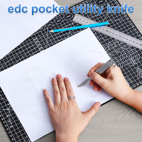 Folding Scalpel Knife, Keychain Pocket Knife for Men EDC Pocket Utility Knife with 20pcs #23 Replaceable Blades...