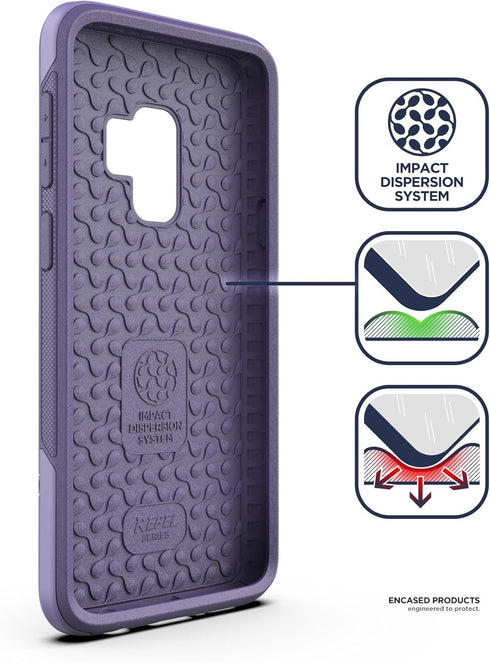 Encased Galaxy S9 Tough Case Purple, Ultra Durable Full Body Protective Cover (Heavy Duty Military Grade) Samsung S9 Phone (Rebel Series)...