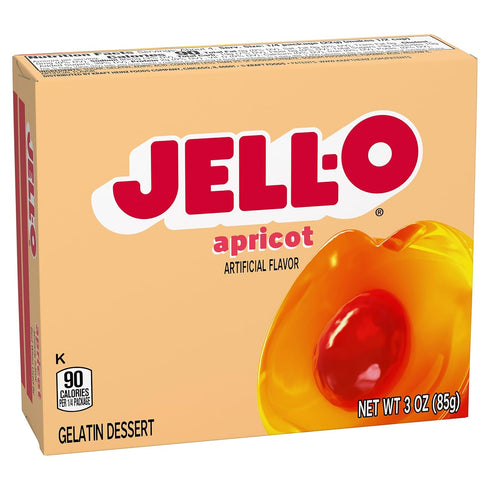 Jell-O Instant Gelatin Dessert Mix, Apricot Flavored Gelatin, No Artificial Sweeteners & No High Fructose Corn Syrup, Fat Free, 3-Ounce Box (Pack ...