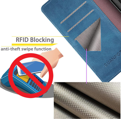 SUANPOT for Samsung Galaxy Note 9 6.4" with RFID Blocking Leather Wallet case Credit Card Holder, Flip Folio Book Phone case Cover Purse Poket for...