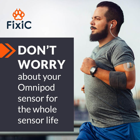 Fixic - 25 Pack - Adhesive Patches - Perfect for Omnipod - The Best Waterproof Adhesive Covers for Omnipod Sensors - Pre-Cut Back Paper - Long Fix...