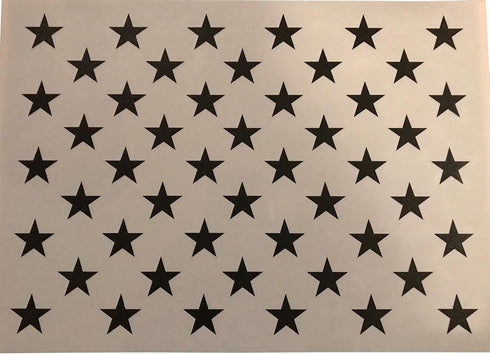 50 Star Stencil Template 10.5 X 15 (Actual Size 10.5 X 14.82) for Making Wood American Flags and Wall Stencils. Made from Thick Reusable 14mil Myl...