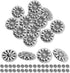 NUOMI 50 Pieces Round Metal Buttons Silver Tone Shank Button Sunflower Carved Sewing Buttons with Single Hole for Craft Coat Suit Blouse Clothing ...