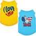 2 Pieces Independence Day Puppy Clothes Unisex Clothes for Small Dogs Flag Printed Puppy Shirt Dog Apparel Breathable Doggy Clothes Boy and Girl D...