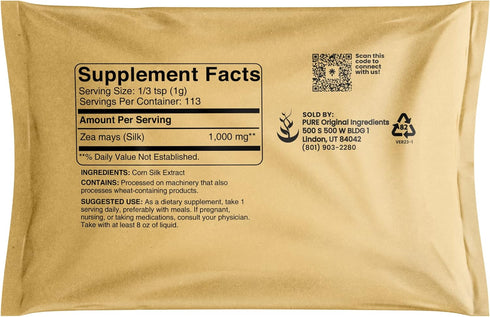 Pure Original Ingredients Corn Silk Extract Herbal Supplement (4 oz), Always Pure, No Additives...