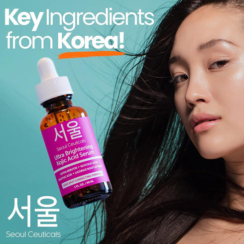 SeoulCeuticals Korean Skin Care Kojic Acid Serum Alpha Arbutin Serum – Dark Spot Remover Corrector Glycolic Acid Serum + Salicylic Acid K Beauty 1...