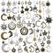 WOCRAFT 100g(About 76pcs) Craft Supplies Small Antique Bronze Silver Sun Moon Star Charms Pendants for Jewelry Making Findings Crafting Accessory ...