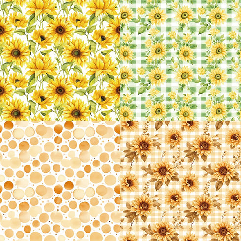 Scrapbook Paper 6X6, Card Making Supplies, Single-Sided Cardstock Paper Pads, Decorative Craft Paper, Sunflower Pattern Paper Pack, Decopodge Pape...