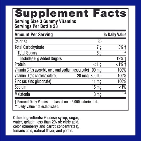 Zicam Sleep + Immune Support. Zinc, Gummy Supplement, Blackberry Lavender Flavor, Vitamin C and Vitamin D, 3mg Melatonin per serving, 70 Count...