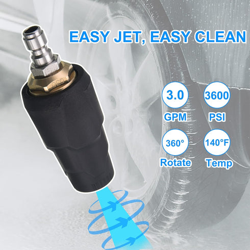 PWACCS Pressure Washer Nozzle Tips Full Set, 3600 PSI Rotating Turbo Nozzle for Power Washer 3.0 GPM, 7 Spray Nozzle Tips Kit with a Nozzle Holder...