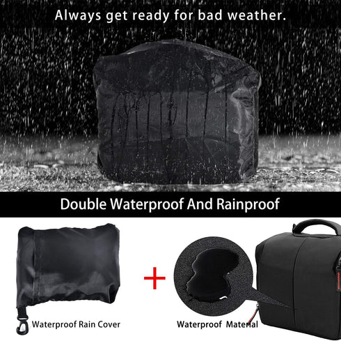 FOSOTO Camera Case Bag Compatible for Nikon D3300 D3400 D5300 D5500 D5600 D7200 D7100 D500 D90 D60 D750 D810 D610,Canon EOS Rebel T5i T6 T7i XT SL...