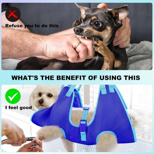 Dog Grooming Hammock for Dogs & Cats - Cat Hanger Sling Restraint Bag with Pet Nail Clipper Trimmer, Pet Grooming Harness for Nail Trimming/Clippi...
