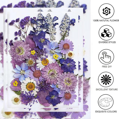 Dried Pressed Flowers for Resin, Real Pressed Flowers Dry Leaves Bulk Natural Herbs Kit for Scrapbooking DIY Art Crafts, Nails Décor, Epoxy Resin ...