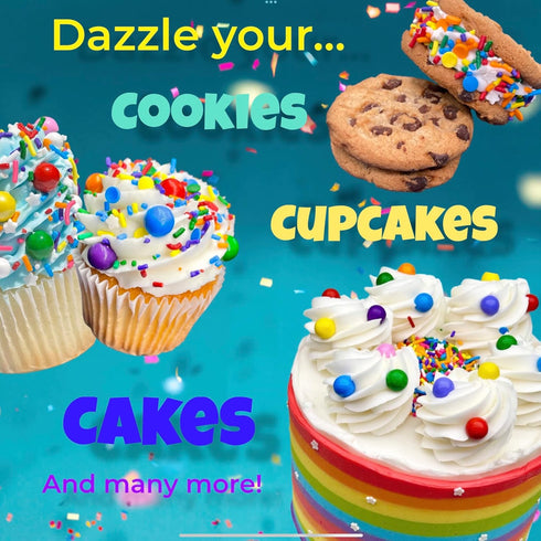 Sprinkles | 8 oz | Gold sugars | Manvscakes | Star sugar...