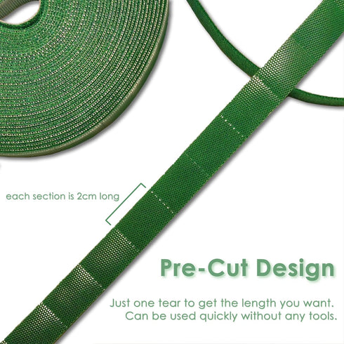 Garden Tie Green Strap Plant Supports Gentle on Plants Pre-cut Design Tearable Reusable Sturdy Multi-Purpose for Home Garden Balcony Office (32.8f...