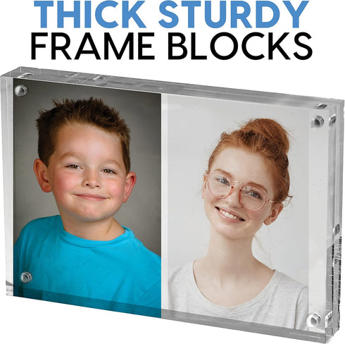 Mammoth DuraClear 4x6 Acrylic Picture Frame - Frameless & Thick Design - Ideal for Photos, Photo Cubes & Glass Picture Displays...
