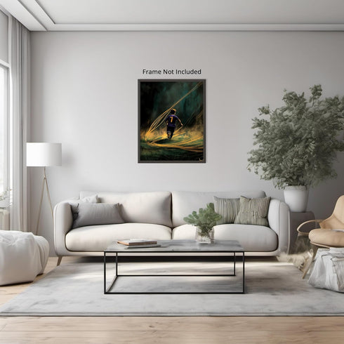 Posterizer 1 pcs-abstract Football-soccer player dribbling with vibrant speed lines -2-Sports & Hobby Art Gifts for sports fans Decor for Home & O...