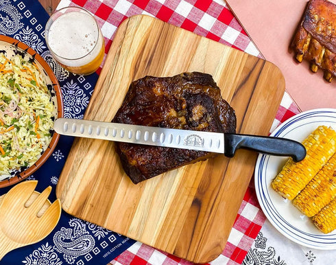 BBQ Smoked Brisket Knife for Meat Carving and Slicing - SS, Granton Edge, 11 Inch Blade...