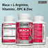Maca Root Capsules 5000 mg + L-Arginine, Vitamins B6 + B12, OPC and Zinc, Energy Boosting Formula* for Men and Women, 120 Vegan Tablets with Organ...
