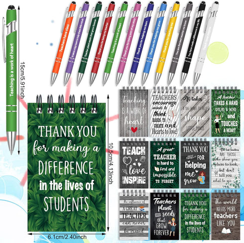 24 Pcs Funny Pens Notepads for Teacher Nurse Christian Theme Appreciation Gifts Bulk Motivational Negative Inspirational Notepad Ballpoint Pens fo...
