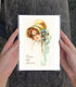 Decoupage Paper Pack (35 Sheets 6"x8") Beautiful Victorial Lady Valentine Greetings FLONZ Vintage Styled St Valentive Cards Pictures for Decoupage...
