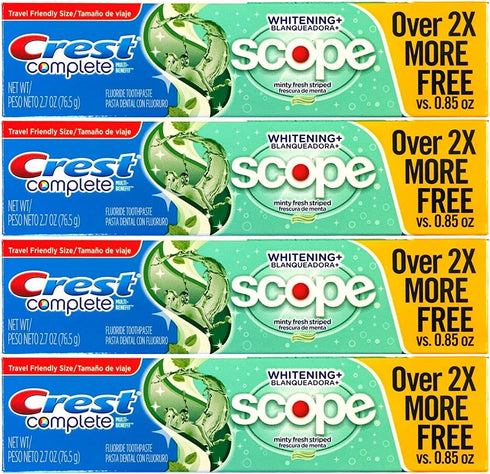 Crest Whitening Plus Scope Toothpaste Minty Fresh Striped 2.70 oz (Pack of 4)...