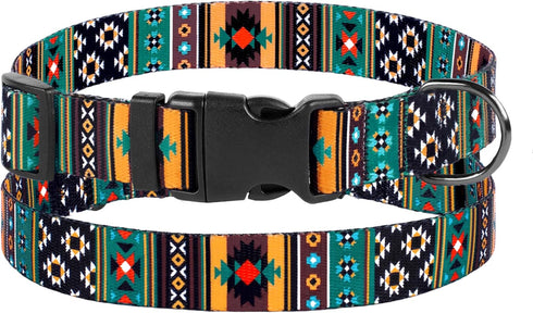 Southwest Dog Collar Tribal Pattern Adjustable Puppy Pet Collars for Small Medium Large Dogs Aztec Print (Tribal, Neck Fit 12"-16")...