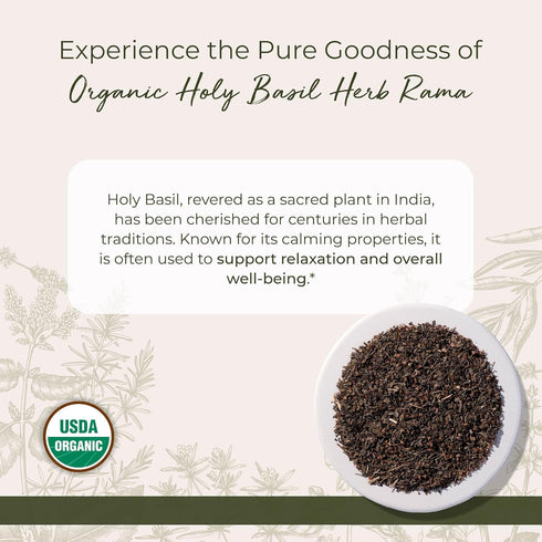 Starwest Botanicals Organic Tulsi Holy Basil - Dried Loose Leaf Herb for Tea & Cooking, Pure & Natural Ocimum Tenuiflorum (Rama), Cut & Sifted, Ce...