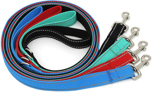 6FT Reflective Dog Leash for Large&Medium and Small Dogs,Nylon Leashes for Walking and Training,6 Foot Leash with D Ring, 6 FT (1 inch X 6FT, Blac...
