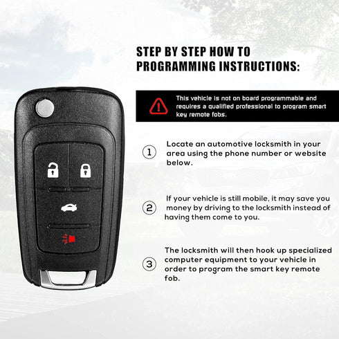VOFONO Keyless Entry Remote Flip Car Key Fob Fits 2010-2017 Chevy Camaro Cruze Equinox Impala Malibu Sonic/GMC Terrain/Buick Encore Allure Lacross...