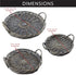 AuldHome Design Rustic Willow Basket Trays, Set of 3 (Round, Gray Washed); Natural Wicker Decorative Farmhouse Trays...