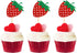 36 Pack Red Strawberry Cupcake Toppers Strawberry Theme Party Cupcake Picks for Birthday Wedding Party Baby Shower Summer Garden Party Decoration ...