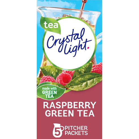 Crystal Light Sugar-Free Raspberry Green Tea Naturally Flavored Powdered Drink Mix One Cannister containing 5 Pitcher Packets...