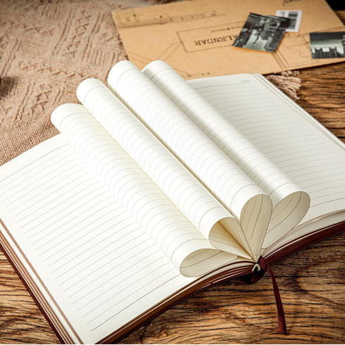 CAGIE Leather Vintage Journal for Men Soft Cover Lined Pages Notebook 180 Lay Flat for Writing Travel Diary, 5.7'' x 8.3'', Grey...