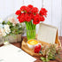 Gueevin 24 Pcs Flower Pens Gifts Mothers Day Artificial Rose Pens Creative Black Ink Pens Bulk Wedding Birthday Party Favors Office School Gift Su...
