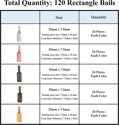 Mandala Crafts Jewelry Glue on Bails for Pendants – Pendant Bails for Jewelry Making – Jewelry Pendant Bail Kit 120 PCs Gunmetal Antique Bronze Ro...